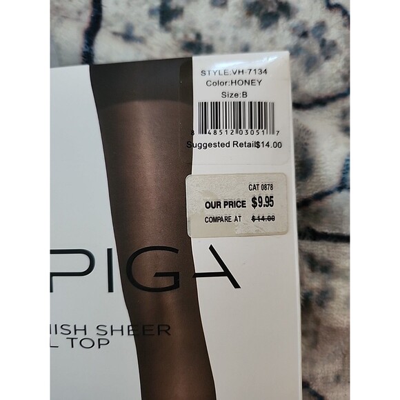 NOS Via Spiga Toned Skin Sheer Control Top Pantyhose Size B Honey New Hose Tan - Picture 3 of 6